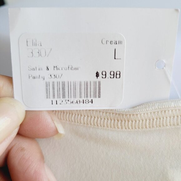 Elila Shiny Satin & Microfiber Cream Panty 3307 Everyday Lg Tummy Control Disc. - Picture 6 of 8